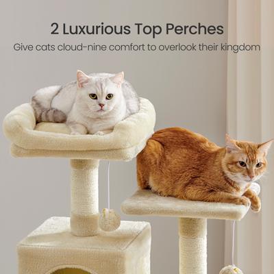 Show full view: FEANDREA 61-in Multi-Level Cat Tree, Beige slide 4 of 5