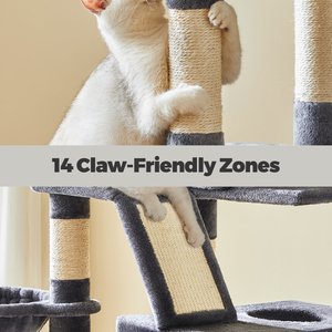 FEANDREA Plush Cat Tree, 81.1-in, Smoky Gray