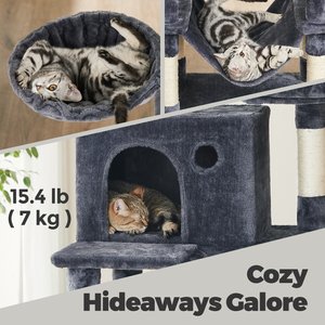FEANDREA Plush Cat Tree, 81.1-in, Smoky Gray