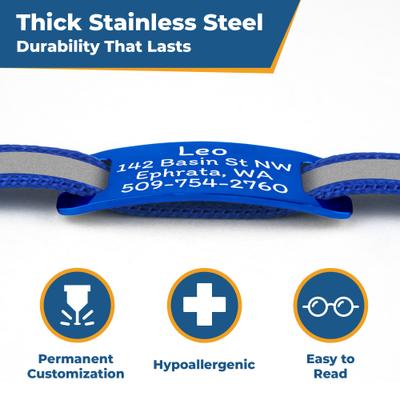 Show full view: GoTags Personalized Breakaway Reflective Cat Collar with Engraved Tag & Bell, Red/Blue, 8 to 12-in neck, 3/8-in wide slide 6 of 7