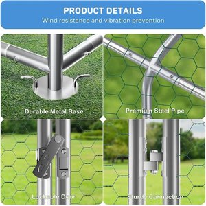 LovMor Metal Chicken Coop, 6.5 x 10 x 6.56-ft