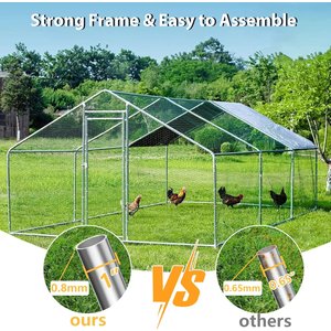 LovMor Metal Chicken Coop, 6.5 x 10 x 6.56-ft