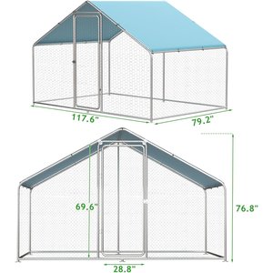 LovMor Metal Chicken Coop, 6.5 x 10 x 6.56-ft