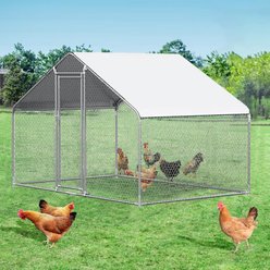 LovMor Metal Chicken Coop, 6.5 x 10 x 6.56-ft