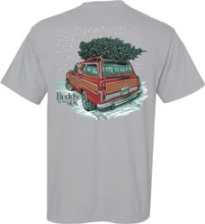 BUDDY BY THE SEA Tree Time Adult Unisex Short Sleeve Tee Shirt, Silverstone, Small