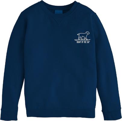 Show full view: BUDDY BY THE SEA Winter Wonderland Fleece Unisex Crewneck Sweatshirt, Navy, Large slide 2 of 2