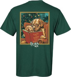 BUDDY BY THE SEA Night Before Christmas Adult Unisex Short Sleeve Tee Shirt, Field Green, Small