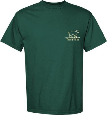 Show full view: BUDDY BY THE SEA Nappy Holidays Adult Unisex Short Sleeve Tee Shirt, Field Green, Small slide 2 of 2