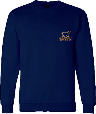 Show full view: BUDDY BY THE SEA Touchdown Fleece Unisex Crewneck Sweatshirt, Navy, Small slide 2 of 2