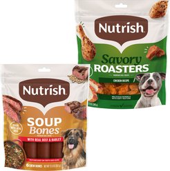 Rachael Ray Nutrish Savory Roasters Roasted Chicken + Soup Bones Beef & Barley Flavor Dog Treats