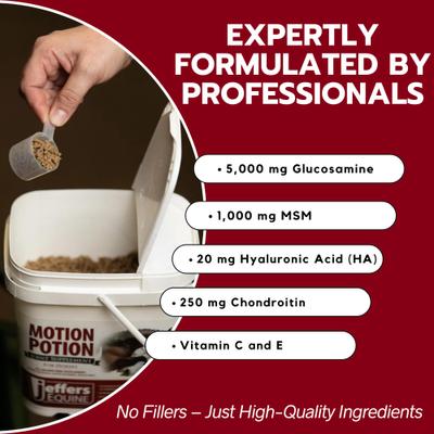 Show full view: Jeffers Motion Potion Pellet Horse Joint Supplement, 3.1-lb bucket slide 3 of 7