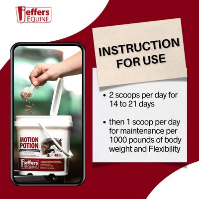 Show full view: Jeffers Motion Potion Pellet Horse Joint Supplement, 3.1-lb bucket slide 4 of 7