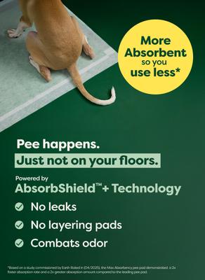 Show full view: Earth Rated Max Absorbency Dog Pee Pads, Large: 22 x 23-in, Unscented, 75 count slide 3 of 11