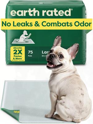Earth Rated Max Absorbency Dog Pee Pads, Large: 22 x 23-in, Unscented