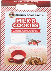 Brutus Broth Milk & Cookie Dog Crunchy Treat Gift Box, 16-fl oz can, 8-oz bag