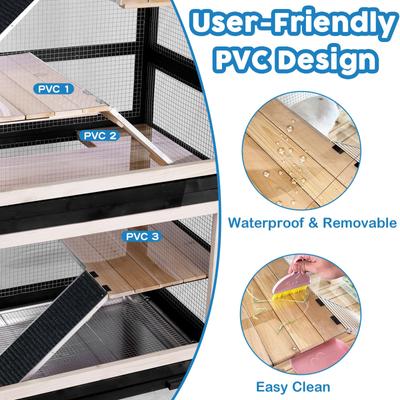 Show full view: FunXplore 5 Level Small Pet Cage with Divider, Black slide 4 of 7