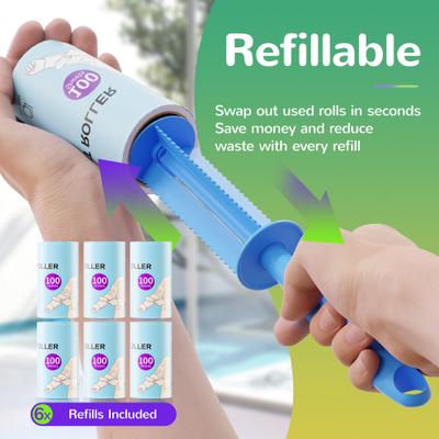 Show full view: Fido Fave Extra Sticky Sheet Dog Hair Lint Roller with 2 Handles, 600 count slide 5 of 7