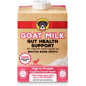 Brutus Broth Gut Health Support Goat Milk All-Natural Dog & Cat Food Topper, 16-fl oz