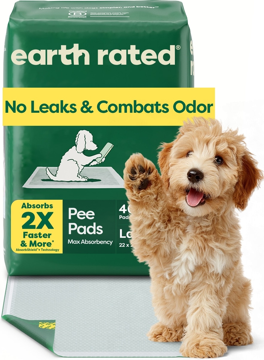 EARTH RATED Max Absorbency Dog Pee Pads, Large: 22 x 23-in
