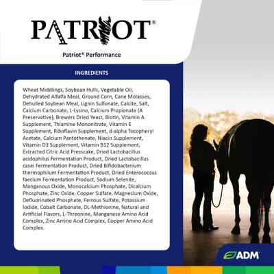 Show full view: ADM Patriot Performance Horse Feed, 50-lb bag slide 3 of 7