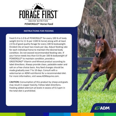 Show full view: ADM POWERGLO Forage First Premium Nutrition Performance Horse Feed, 50-lb bag slide 2 of 8