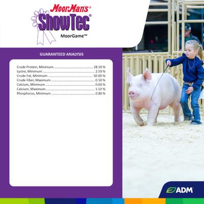 Show full view: ADM MoorMan's ShowTec MoorGame Swine, Goat, Sheep, & Cattle Powder Supplement, 18-lb pail slide 4 of 9