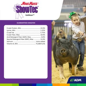 ADM MoorMan's ShowTec EatMoor Swine, Goat, Sheep, & Cattle Powder Supplement, 3.75-lb bag