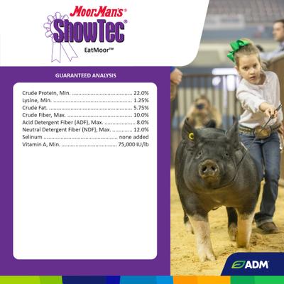 Show full view: ADM MoorMan's ShowTec EatMoor Swine, Goat, Sheep, & Cattle Powder Supplement, 3.75-lb bag slide 4 of 8