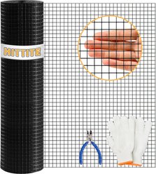 Hittite Galvanized 19 Gauge Welded Black PVC Coated Chicken Wire 1/2-in Mesh Hardware Cloth, 48-in x 100-ft