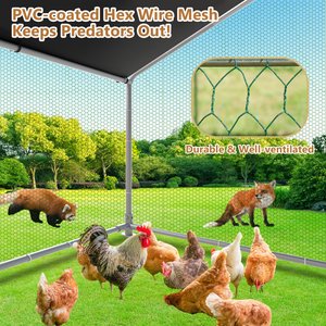 Hittite Metal Outdoor Chicken Coop with Waterproof & Anti-UV Cover, 19.19 x 9.84 x 6.56-ft