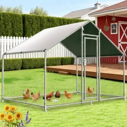 Hittite Metal Outdoor Chicken Coop with Waterproof & Anti-UV Cover, Large: 9.84 x 6.4 x 6.56-ft