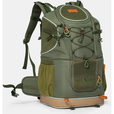 Petsfit Petsfit WILDPATH Dual-Pet Hiking Backpack Dog & Cat Carrier with Zippered Divider, Green, 14 x 11 x 24-in