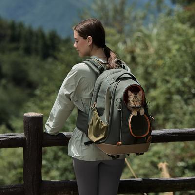 Show full view: Petsfit WILDPATH Hiking Waterproof TPU Base Airline Approved Backpack Dog & Cat Carrier, Green, 13.8 x 11.8 x 18.9-in slide 8 of 9