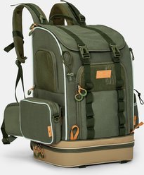 Petsfit WILDPATH Multi-Compartment Storage Hiking Airline Approved Backpack Dog & Cat Carrier, Green, 13.4 x 10.6 x 19.1-in