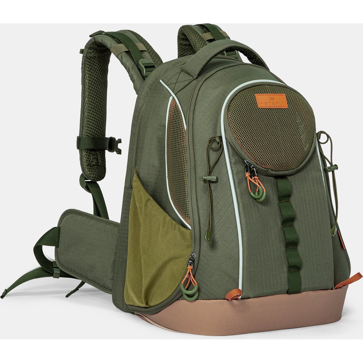 Petsfit WILDPATH Hiking Waterproof TPU Base Backpack Dog & Cat Carrier, Green, 13.8 x 11.8 x 18.9-in