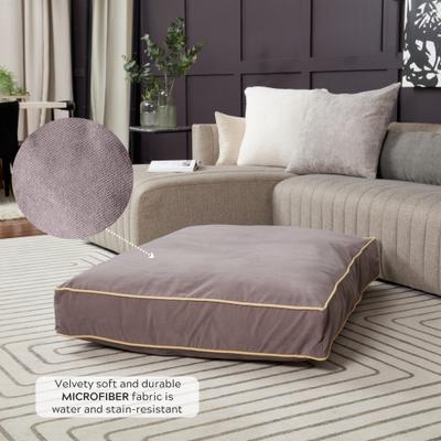 Show full view: Happy Hounds Bailey Rectangle Pillow Dog Bed with Removable Cover, Smoke, Large slide 7 of 8