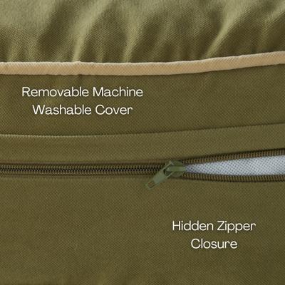 Show full view: Happy Hounds Bailey Rectangle Pillow Dog Bed with Removable Cover, Moss, Large slide 4 of 7