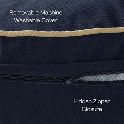 Show full view: Happy Hounds Bailey Rectangle Pillow Dog Bed with Removable Cover, Denim, Small slide 4 of 7