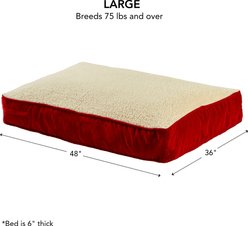 Happy Hounds Bailey Rectangle Pillow Dog Bed with Removable Cover, Crimson, Large slide 2 of 6