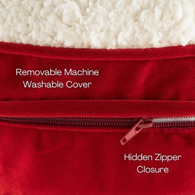 Show full view: Happy Hounds Bailey Rectangle Pillow Dog Bed with Removable Cover, Crimson, Large slide 5 of 8