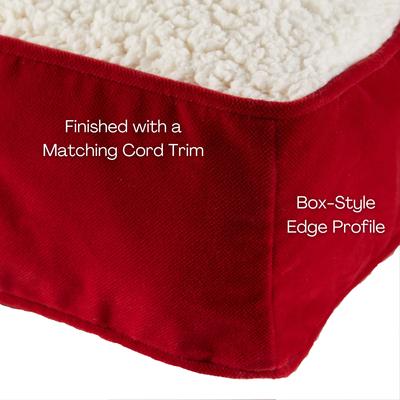 Show full view: Happy Hounds Bailey Rectangle Pillow Dog Bed with Removable Cover, Crimson, Large slide 4 of 8
