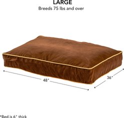 Happy Hounds Bailey Rectangle Pillow Dog Bed with Removable Cover, Cocoa, Large slide 2 of 6