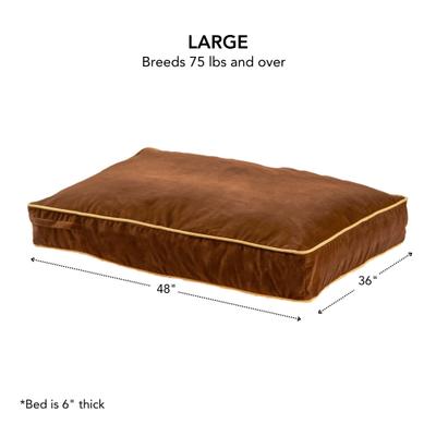 Show full view: Happy Hounds Bailey Rectangle Pillow Dog Bed with Removable Cover, Cocoa, Large slide 6 of 7