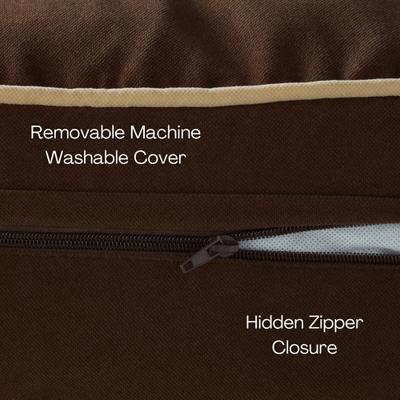 Show full view: Happy Hounds Bailey Rectangle Pillow Dog Bed with Removable Cover, Cocoa, Large slide 4 of 7