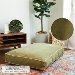 Happy Hounds Bailey Rectangle Pillow Dog Bed with Removable Cover, Moss, Medium slide 2 of 7