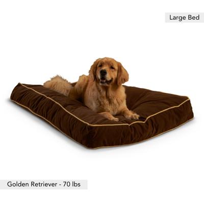 Show full view: Happy Hounds Bailey Rectangle Pillow Dog Bed with Removable Cover, Cocoa, Large slide 2 of 7