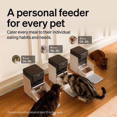 Petlibro Petlibro One RFID Automatic WiFi App Controlled Cat Feeder with Collar Tag, 3-L, White