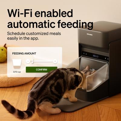 Show full view: Petlibro One RFID Automatic WiFi App Controlled Cat Feeder with Collar Tag, 3-L, Black slide 4 of 10