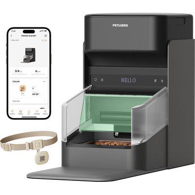 Petlibro Petlibro One RFID Automatic WiFi App Controlled Cat Feeder with Collar Tag, 3-L, Black