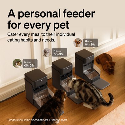 Petlibro Petlibro One RFID Automatic WiFi App Controlled Cat Feeder with Collar Tag, 3-L, Black